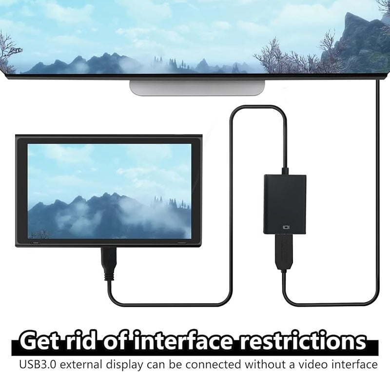 محول USB 3.0 إلى HDMI كابل فائق الوضوح 1080P للكمبيوتر المحمول إلى شاشة العرض وجهاز العرض لنظام Windows - Image 5